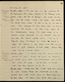 Trashiyangsi: Halts at Dib La with heavy rain; mail from Kumarikhata (11–13 Sept)