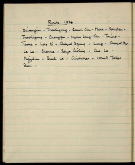 Route itinerary, 1936