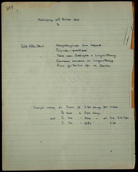 Kalimpong: cine film notes and money exchange, 14 October 1946