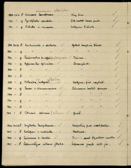 Bird species list with dates 07/06/1931, 09/06/1933, 10/06/1933