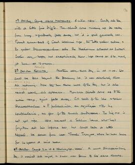 Diary entries 7–9 October: Natrampa to Karubra and near Kashongla