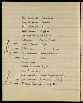 Plant collection notes around Migyitun and nearby passes, 6 September 1936