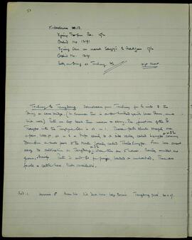 Trulung to Tangdong route notes with Kodachrome captions and bird record, Feb 1947