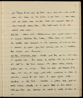 Diary entries for 21–22 February: weather change, geese over Chungkar, and march to SATSALOR (2700')